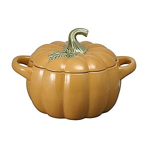 Pfaltzgraff Plymouth Pumpkin 4.25 Qt Stoneware Casserole | Generous 4.25 Qt Capacity $26.99
