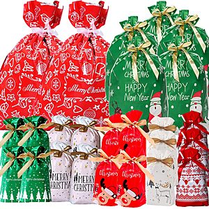 Amazon – 32-Pc Christmas Drawstring Gift Bag Set - $9.99 w/ Code