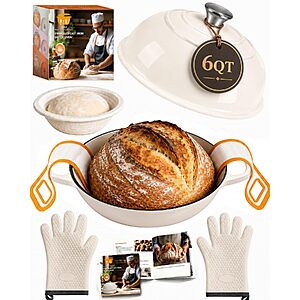 Amazon – AHJ 6-Qt Enameled Cast-Iron Dutch Oven Set - $29.99 w/ Code