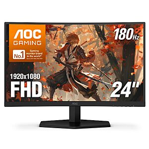 24" AOC Curved FHD 1080p 180Hz VA Gaming Monitor $79.99 + Free Shipping