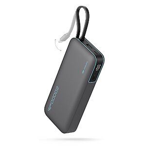 CUKTECH 20000mAh 45W Power Bank w/ Built-In USB-C Cable (Gray) $18.89 + Free Shipping w/ Prime or on $35+