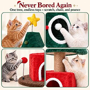 Amazon – Iseebiz 64" Christmas Cat Tree - $69.99 w/ Code