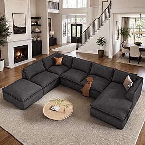 Amazon – Vesgantti 142" 7-Seat Cloud Sectional Sofa - $599.99–$649.99 w/ Code