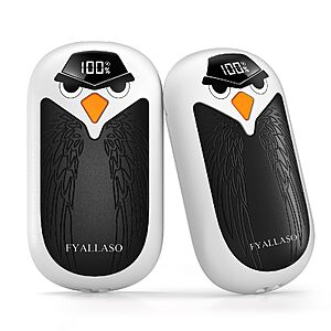 FYALLASO Rechargeable Hand Warmers 2 Pack with LED Display - $9.99 AC