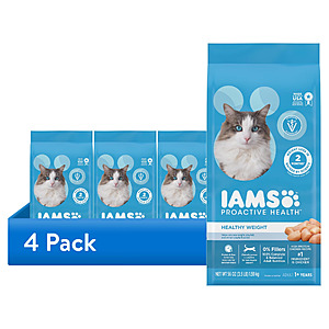 4-Pack 3.5-Lb Iams Proactive Health Healthy Weight Chicken Dry Cat Food $19.81 + Free Shipping w/ Walmart+ or on $35+
