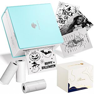 Phomemo M02 Portable Bluetooth Mini Thermal Sticker Printer w/ 3 Paper Rolls (Green) $16.99 + Free Shipping w/ Prime or on $35+