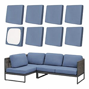 8-Pack BIETYONE Outdoor Patio Sofa Cushion Covers (Grey Blue) $16.19 ($2.02 each) + Free Shipping w/ Prime or on $35+