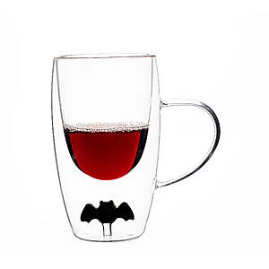 11.5-Oz Way To Celebrate Bat Theme Double-Wall Borsilicate Glass Coffee Mug $2.37 + Free Shipping w/ Walmart+ or on $35+