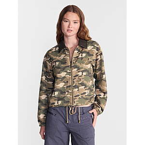 No Boundaries Women's 100% Cotton Twill Barn Jacket w/ Faux Leather Collar (Various) from $8.66 + Free S&H w/ Walmart+ or on $35+