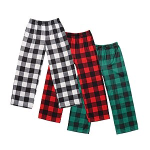 Ekouaer Boys Pajama Pants 3 Pack Sleep Kids Plaid Pajama Bottom $17.99