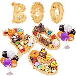 3-Piece Nsoyos "BOO" Bamboo Halloween Charcuterie Board Set $7.99 + Free Shipping w/ Prime or on $35+