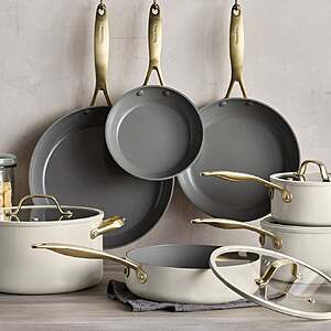 GreenPan Jewel Pro 11-piece Cookware Set $149.99 Cream or Green Free Shipping Costco.com