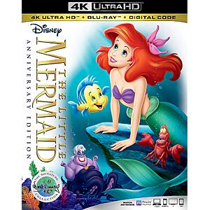 The Little Mermaid 4K UHD + Blu Ray + Digital $13.17 Amazon.com