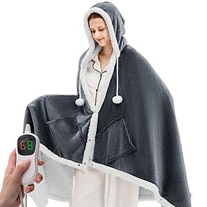 Ploath Wearable Heated Blanket Throw Electric - $25.99 After coupon