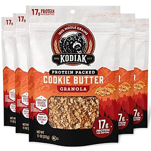 [SnS] $17.56* | 5-Pack 11-Oz Kodiak Protein Granola (Cookie Butter) at Amazon