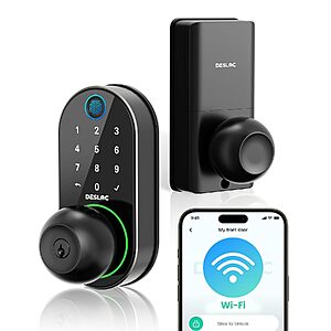 DESLOC D212 WiFi Fingerprint Door Knob Lock (Black) $43.39 + Free Shipping