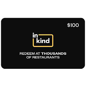 NOV 26 ONLY! COSTCO.com $64.99  inKind One eGift Card, Thousands of Restaurants ($100 Value)