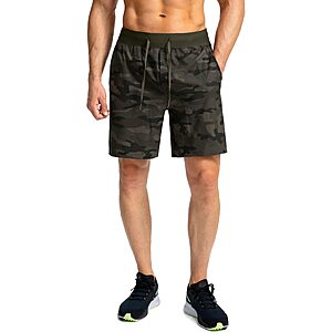 Soothfeel Men's Workout Athletic Shorts with 3 Pockets 7" Running Shorts $9.85