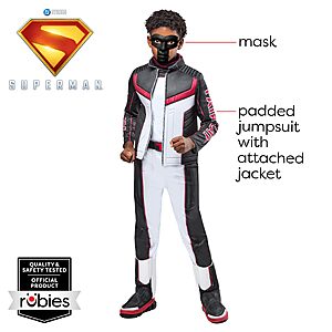 $5.06, Rubies Mr. Terrific Deluxe Kids Boys Costume Jumpsuit with Attached Faux Jacket and Mask, Amazon