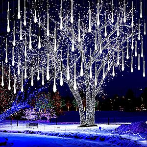 19.6' Kwaiffeo 16-Tube Meteor Shower LED Christmas Lights (White) $9.39 + Free Shipping w/ Prime or on $35+