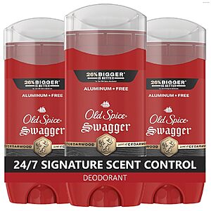 3-Pack 3.8-Oz Old Spice Swagger Aluminum Free Deodorant for Men $11.11 ($3.70 Each) w/ S&S + Free Shipping w/ Prime or on $35+