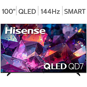 Upcoming Deal Nov 27-30 Hisense 100" Class - QD7 Series - 4K Hi-QLED Smart TV - Allstate 3-Year Protection Plan Bundle Included for 5 Years of Total Coverage* $999.99