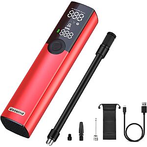 120psi Woowind BP188 Electric Bike Pump w/ Auto Shut-Off & LCD Screen (Red) $12.49 + Free Shipping w/ Prime or on $35+