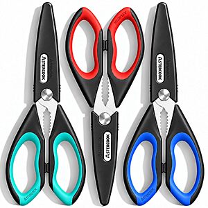 3-Pack Astercook Heavy Duty Kitchen Shears w/ Blade Covers (5 Colorways) $9.99 + Free Shipping w/ Prime or on $35+