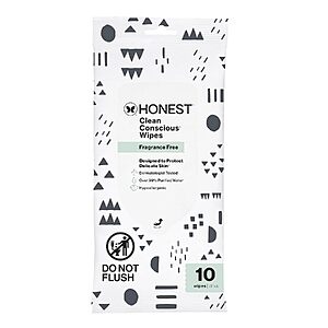 10-Count The Honest Company Multi-Use Baby Wipes (Pattern Play) $0.89 w/ S&S + Free Shipping w/ Prime or on $35+