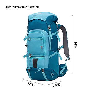 Ozark Trail 50L Adult Polyester Hiking Backpack, Blue
