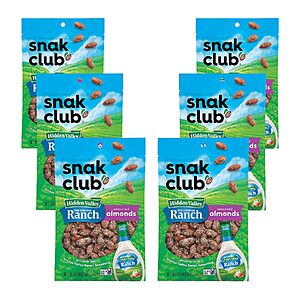 6-Pack 2.5-Oz Snak Club Hidden Valley Ranch Roasted Almonds $11.95 + Free Shipping w/ Prime or on $35+
