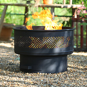26" Wood Burning Fire Pits With Grill & Lid, Fire Pit Table For Outside With Waterproof $115.99