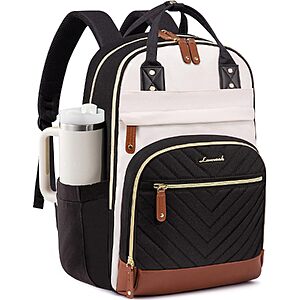15.6" Lovevook Laptop Backpack w/ 40-Oz Tumbler Holder (Beige/ Black/ Brown) $14.99 + Free Shipping w/ Prime or on $35+