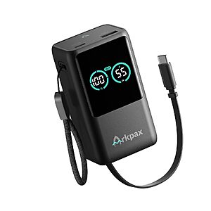Arkpax 45W Portable Charger Fast Charging Power Bank 10000mAh $19.88