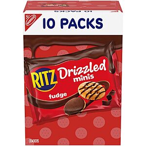 10-Pack 0.9-Oz RITZ Drizzled Minis Fudge Crackers Snack Packs $3.80 + Free Shipping w/ Prime or on $35+