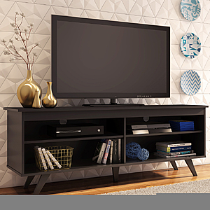 59" Madesa 4-Shelf TV Stand & Media Console w/ Cable Management for 55-65" TVs (Black) $69.99 + Free Shipping w/ Walmart+ or on $35+