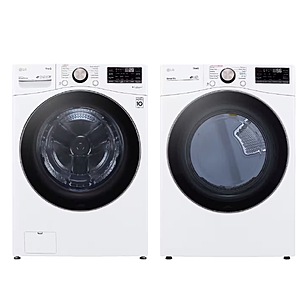 Package - LG - 4.5 Cu. Ft. High-Efficiency Stackable Smart Front Load Washer with Steam and Built-In Intelligence and 7.4 Cu. Ft. Stackable Smart Electric Dryer $1797.98 Bestbuy.co