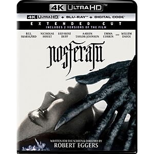 Nosferatu - Extended Cut 4K Ultra HD + Blu-ray + Digital $14.99 Amazon.com