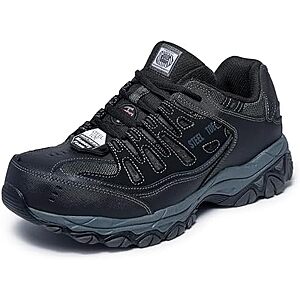 $48.99* | Skechers Men's Cankton Steel Toe Lace Up (Black/Charcoal) at Amazon