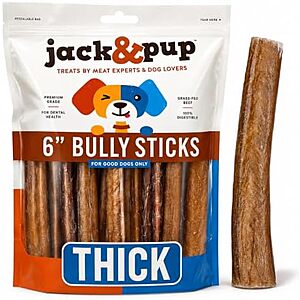 [SnS, AC] $9.71* | 5-Pack Jack & Pup 6" Bully Sticks at Amazon