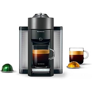 $131* | Nespresso Vertuo Programmable Coffee & Espresso Maker w/ Water Tank & Capsule Assortment (2 Colors) at Amazon