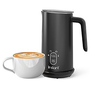 Instant Pot 4-in-1 Milk Frother & Steamer, 10oz/295ml, Black | Makes hot & cold foam, steams and warms milk for lattes, cappuccinos and macchiatos with 500W power. $34.99