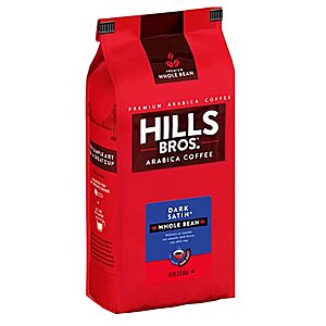 [SnS] $10.91* | 32-Oz Hills Bros. Whole Bean Dark Roast Coffee (Dark Satin) at Amazon