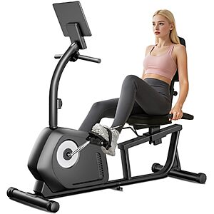 Recumbent Exercise Bike, Magnetic Stationary Bike for Home, Adjustable Seat $134.99