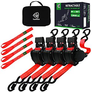 Towmax Retractable Ratchet Straps 4 Pack $43.99 + Free Shipping