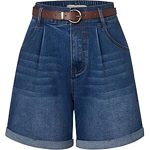 Women Jean Shorts Beach Shorts Folded Hem Jeans Shorts $10.99