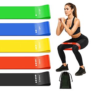 Viyafit 5-Pack 12" Resistance Loop Bands Set w/ Carrying Bag $4.99 + Free Shipping w/ Prime or on $35+