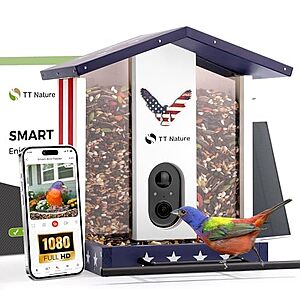 TT Nature 1080p Solar-Powered Smart Bird Feeder w/ Camera (American Flag) $19.99 + Free Shipping w/ Prime or on $35+