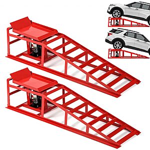 Worcest 2PCS 5 Ton Hydraulic Car Ramps with Jack, Adjustable Vehicle Ramps | 11,060 lbs capacity $142.39