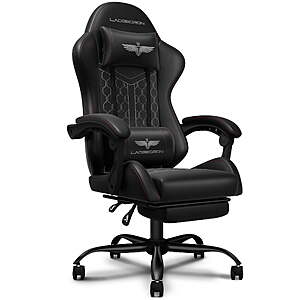 LaoGeoRon Gaming Chair, Ergonomic Computer Gaming Chair with Footrest, Headrest and Lumbar Support, Height Adjustable Desk Chair with 360° Swivel Seat for Office,Gaming $84.99